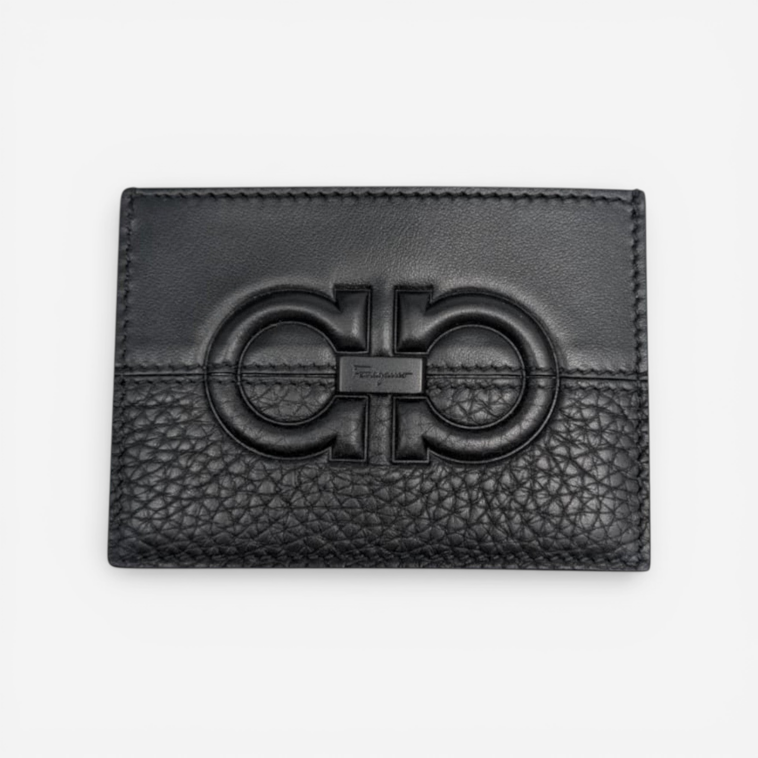 Salvatore Ferragamo Gancini Men's 724056 Black Card Holder MSRP $295 - THE SOLIST