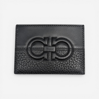 Salvatore Ferragamo Gancini Men's 724056 Black Card Holder MSRP $295 - THE SOLIST
