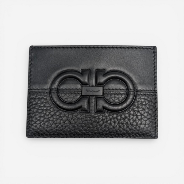 Salvatore Ferragamo Gancini Men's 724056 Black Card Holder MSRP $295 - THE SOLIST