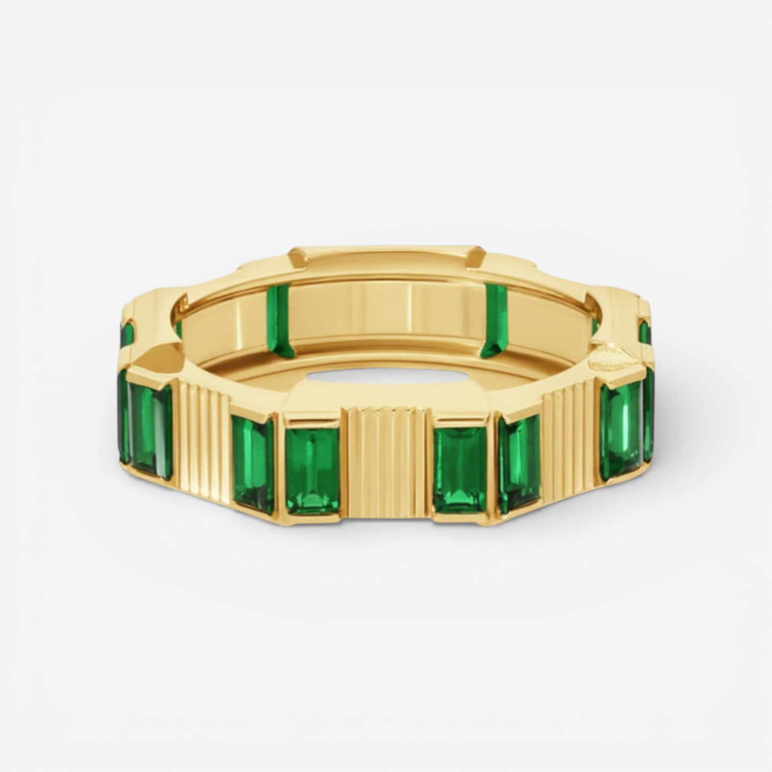 Gucci Link to Love 18K Yellow Gold Tourmaline Band Ring YBC7024140020