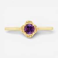 Gucci Interlocking G 18K Yellow Gold Amethyst Ring YBC6624280030 - THE SOLIST