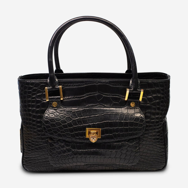 Chopard Riviera Matte Black Alligator Leather Handbag 95000-0178