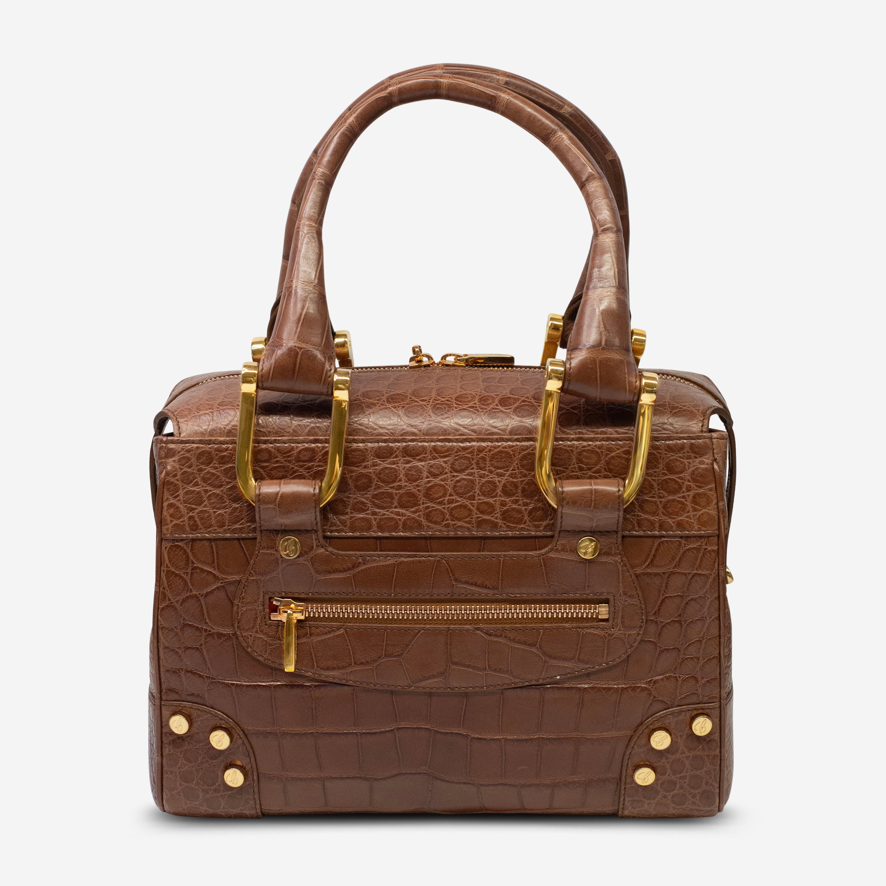 Chopard Caroline Mini Matte Brown Alligator Leather Handbag 95000-0193 - THE SOLIST