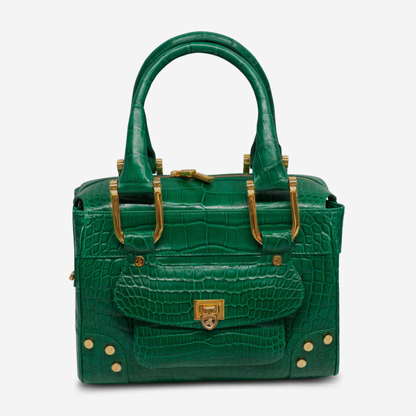Chopard Caroline Mini Shiny Green Alligator Leather Handbag 95000-0209