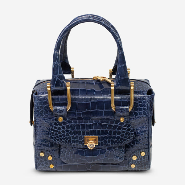 Chopard Caroline Mini Shiny Blue Alligator Leather Handbag 95000-0279 - THE SOLIST