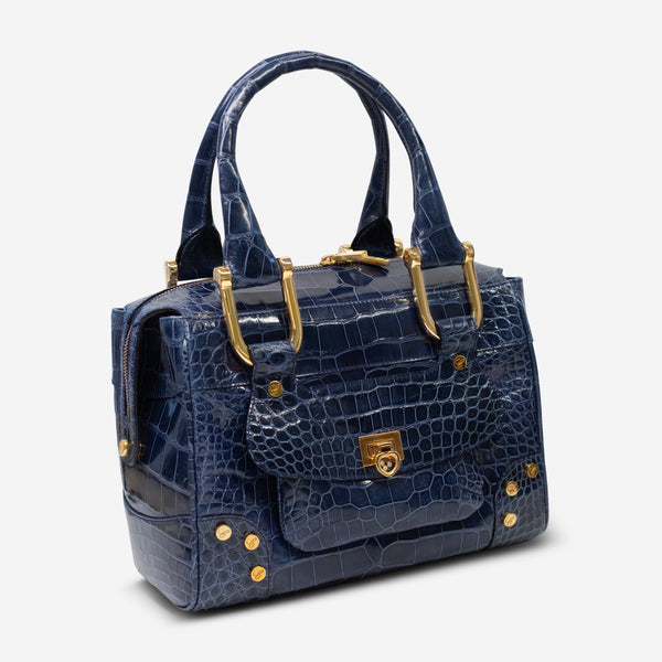 Chopard Caroline Mini Shiny Blue Alligator Leather Handbag 95000-0279 - THE SOLIST