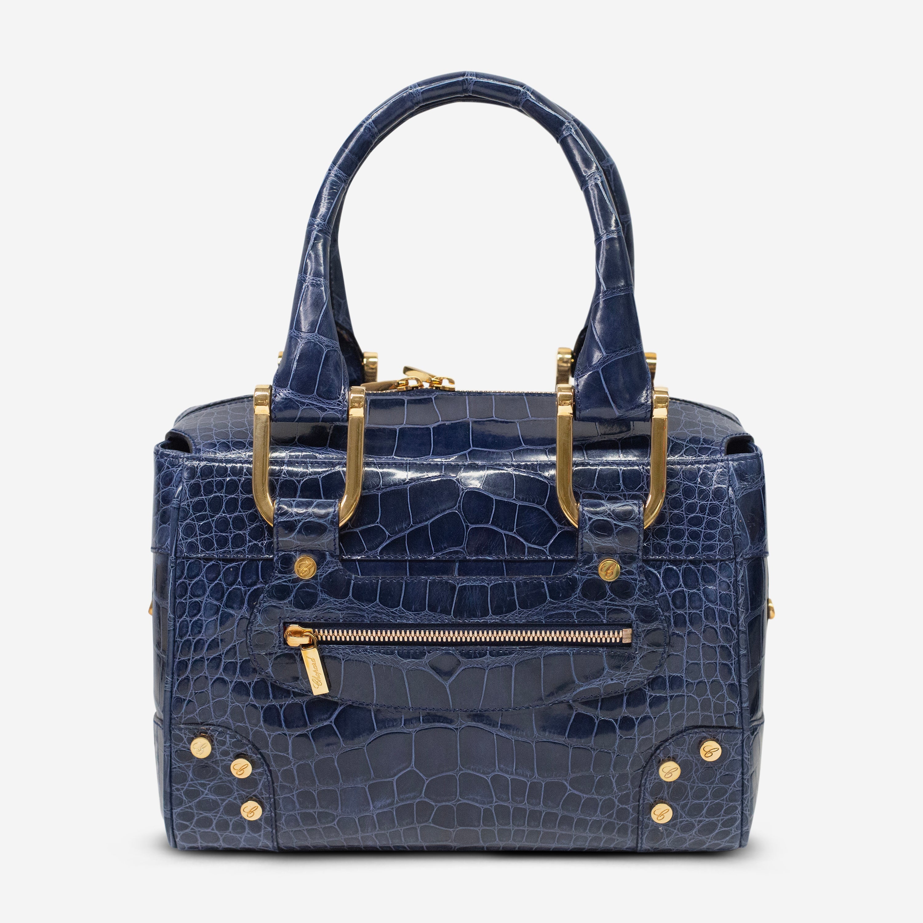 Chopard Caroline Mini Shiny Blue Alligator Leather Handbag 95000-0279