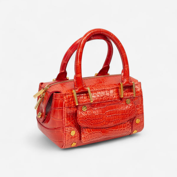 Chopard Baby Caroline Red Shiny Alligator Leather Handbag 95000-0282