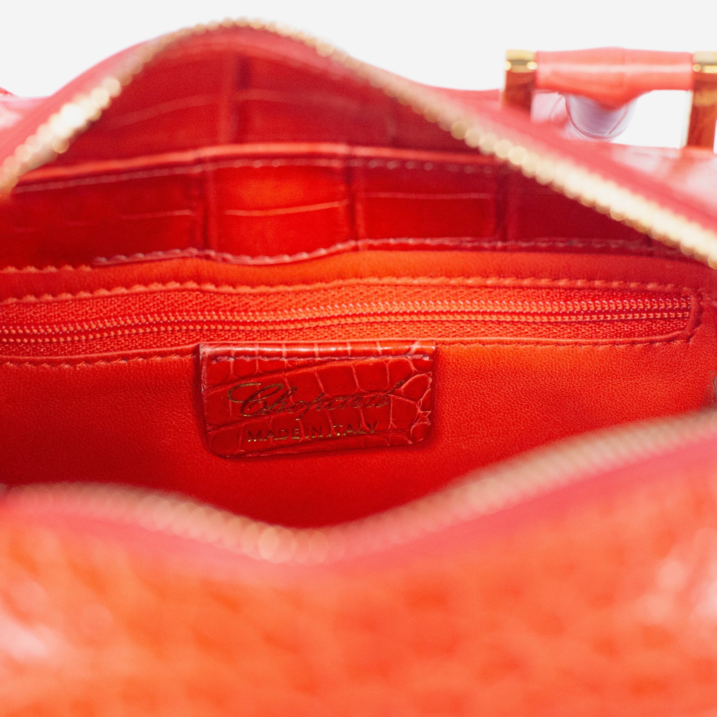 Chopard Baby Caroline Red Shiny Alligator Leather Handbag 95000-0282
