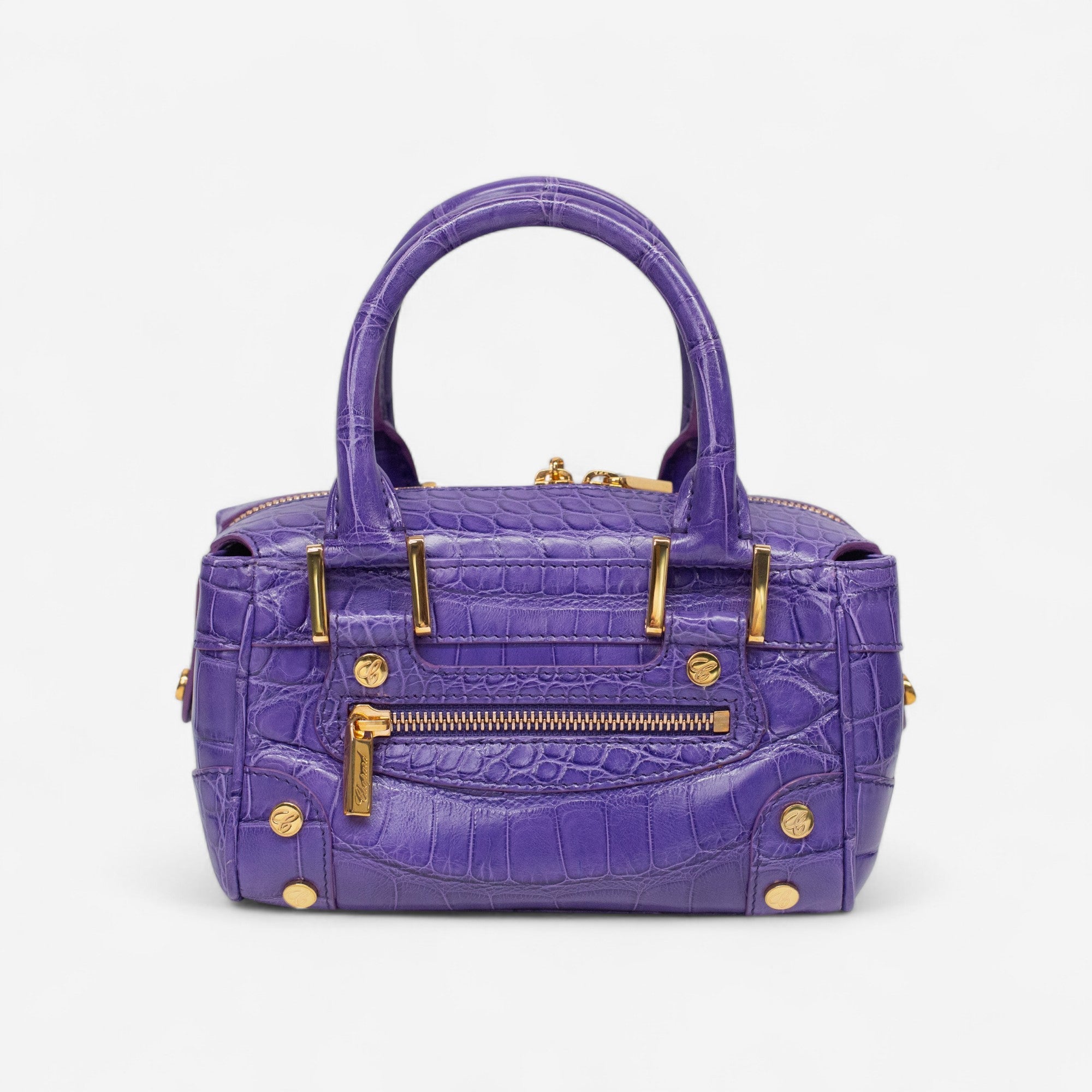 Chopard Baby Caroline Purple Shiny Alligator Leather Handbag 95000-0283