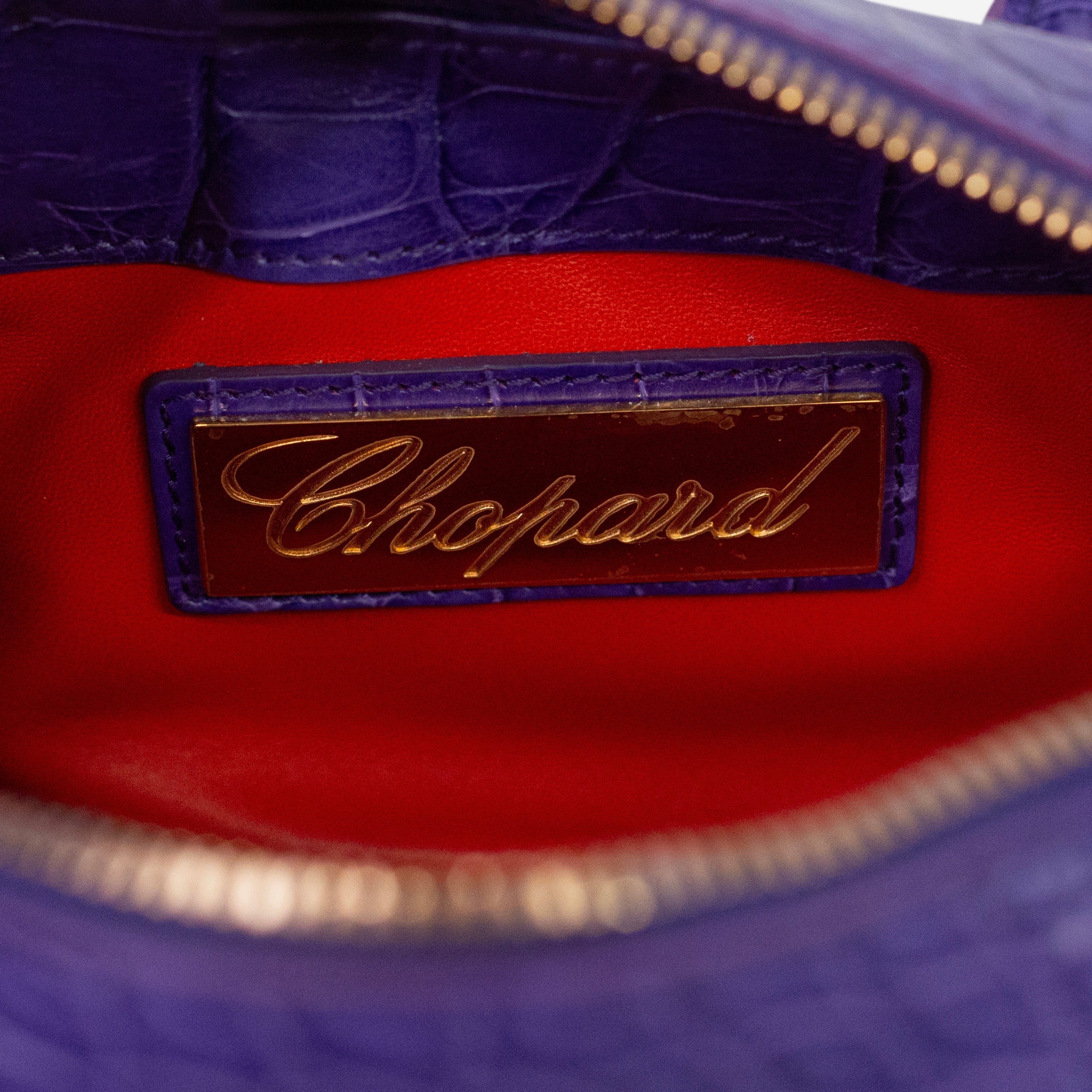 Chopard Baby Caroline Purple Shiny Alligator Leather Handbag 95000-0283