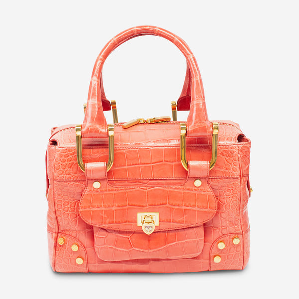 Chopard Caroline Mini Shiny Coral Alligator Leather Handbag 95000-0206 - THE SOLIST