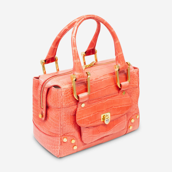 Chopard Caroline Mini Shiny Coral Alligator Leather Handbag 95000-0206 - THE SOLIST