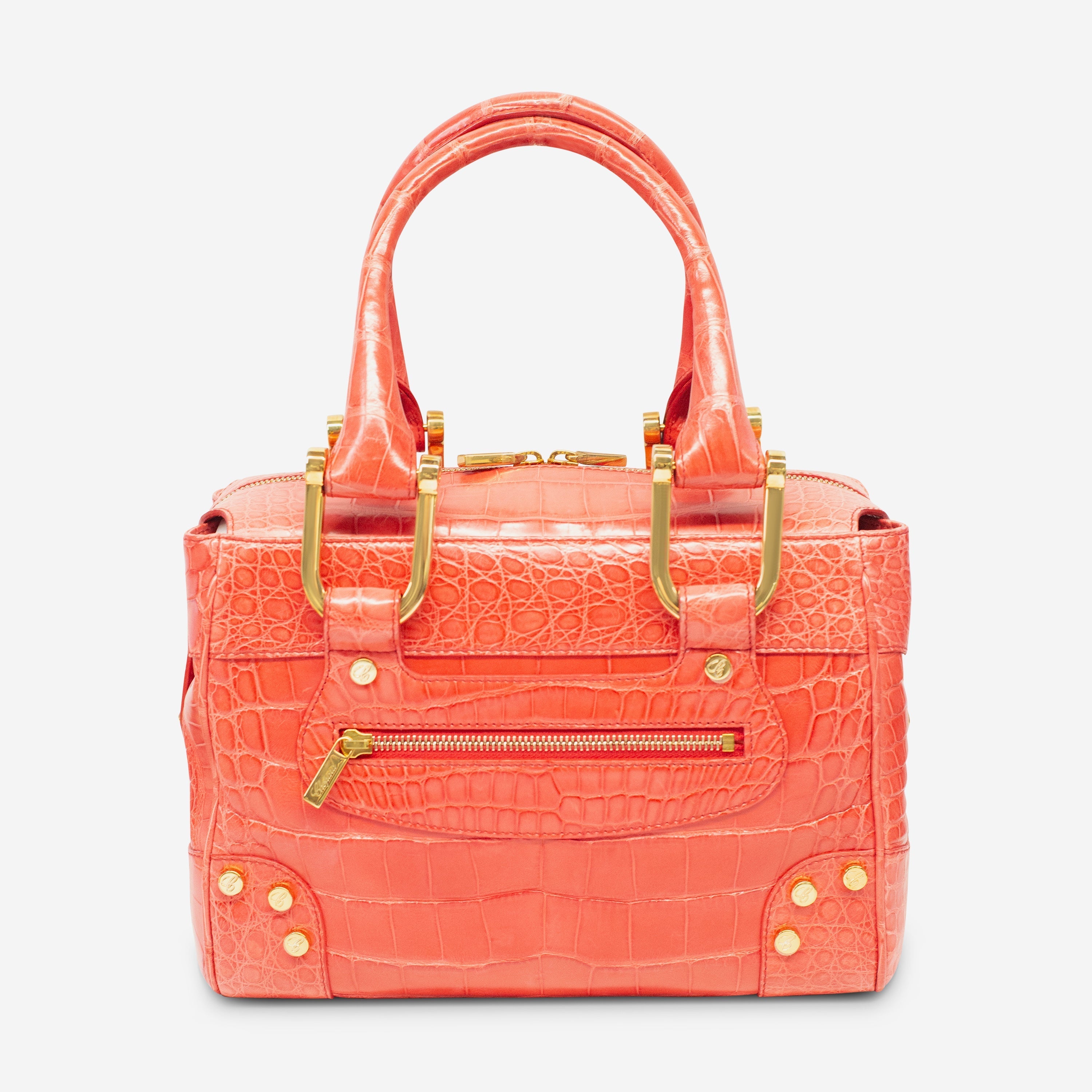 Chopard Caroline Mini Shiny Coral Alligator Leather Handbag 95000-0206