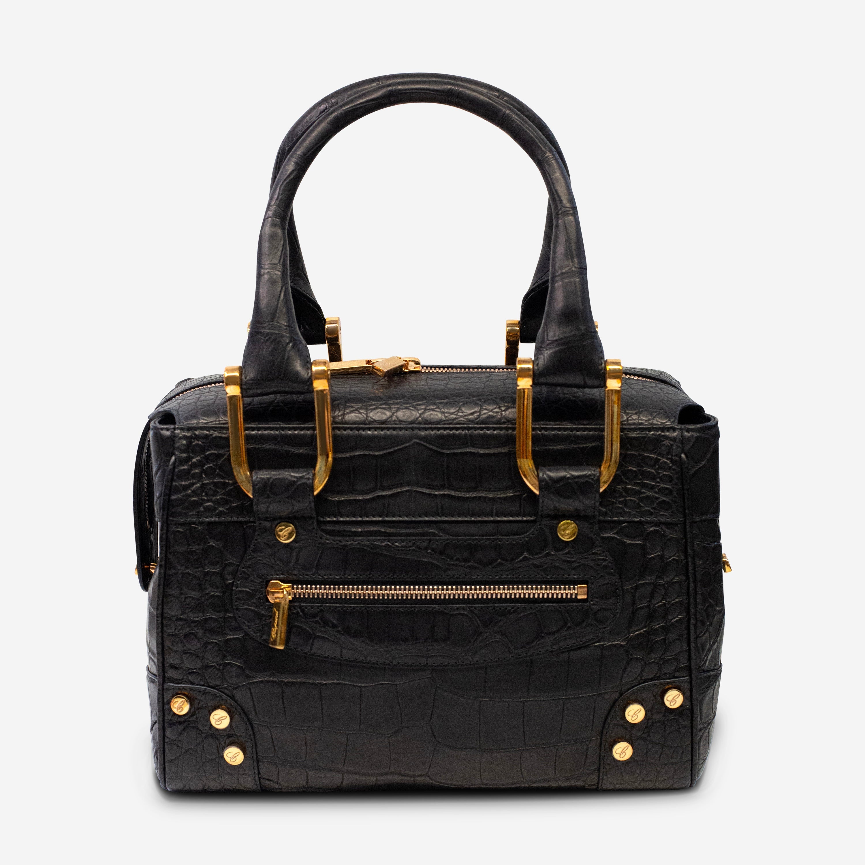Chopard Caroline Mini Matte Black Alligator Leather Handbag 95000-0176