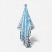 Chopard Happy Spirit Sky Blue Organic Silk Twill Foulard Scarf 95002-0683