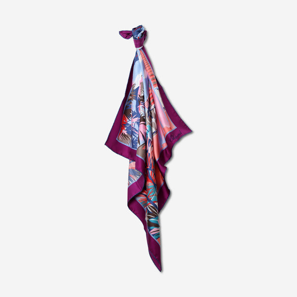 Chopard Red Carpet Violet Organic Silk Twill Women's Foulard Scarf 95002-0686