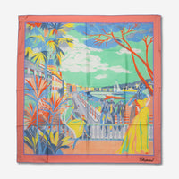 Chopard Red Carpet Light Coral Organic Silk Twill Women's Foulard Scarf 95002-0689