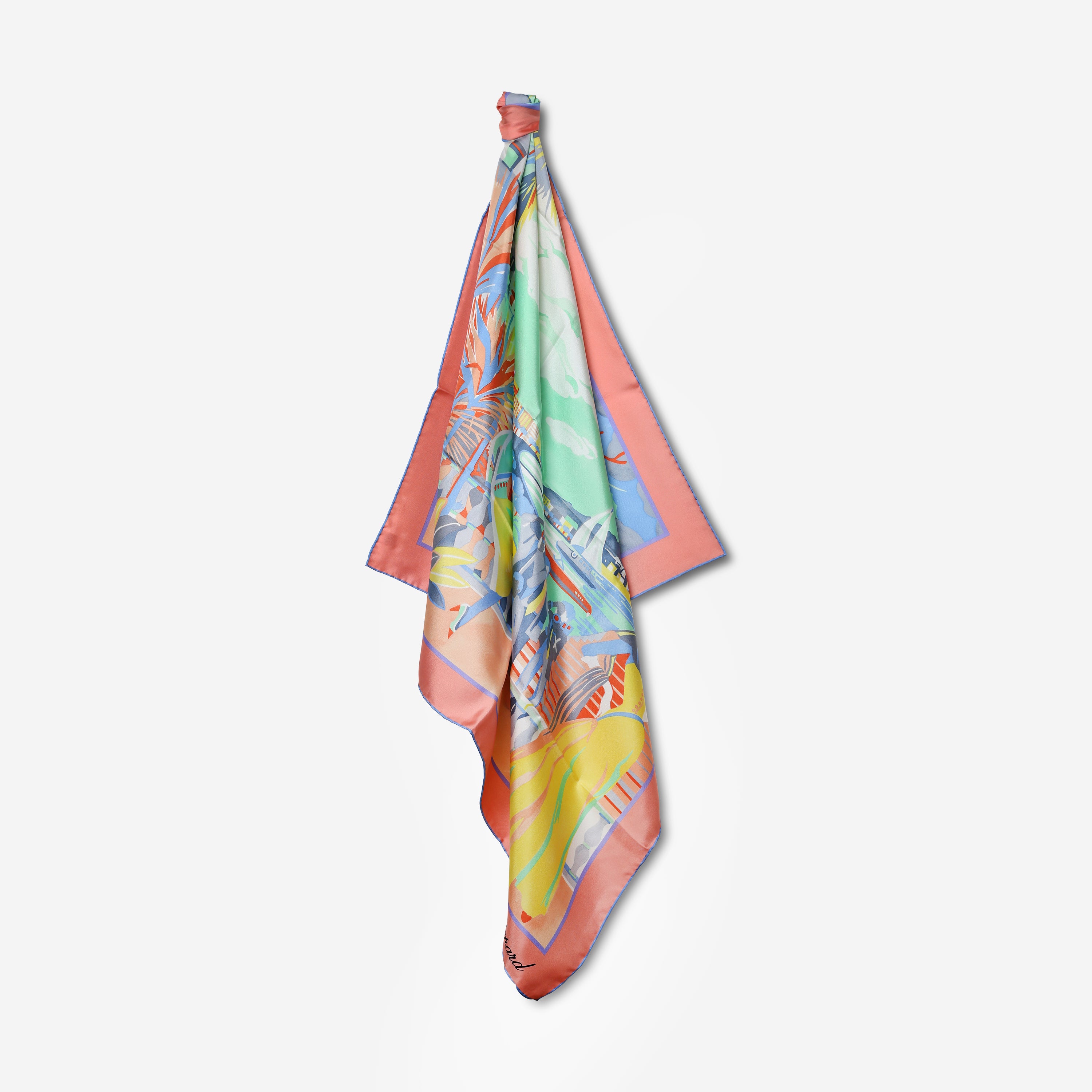 Chopard Red Carpet Light Coral Organic Silk Twill Women's Foulard Scarf 95002-0689