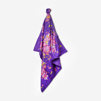 Chopard Happy Bubbles Purple Organic Silk Twill Women's Foulard Scarf 95002-0723