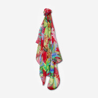 Chopard Animal World Fuchsia/Green Organic Silk Chiffon Women's Stole 95005-0474