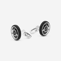 Chopard Classic Racing Stainless Steel & Black Rubber Mens Cufflinks 95014-0066