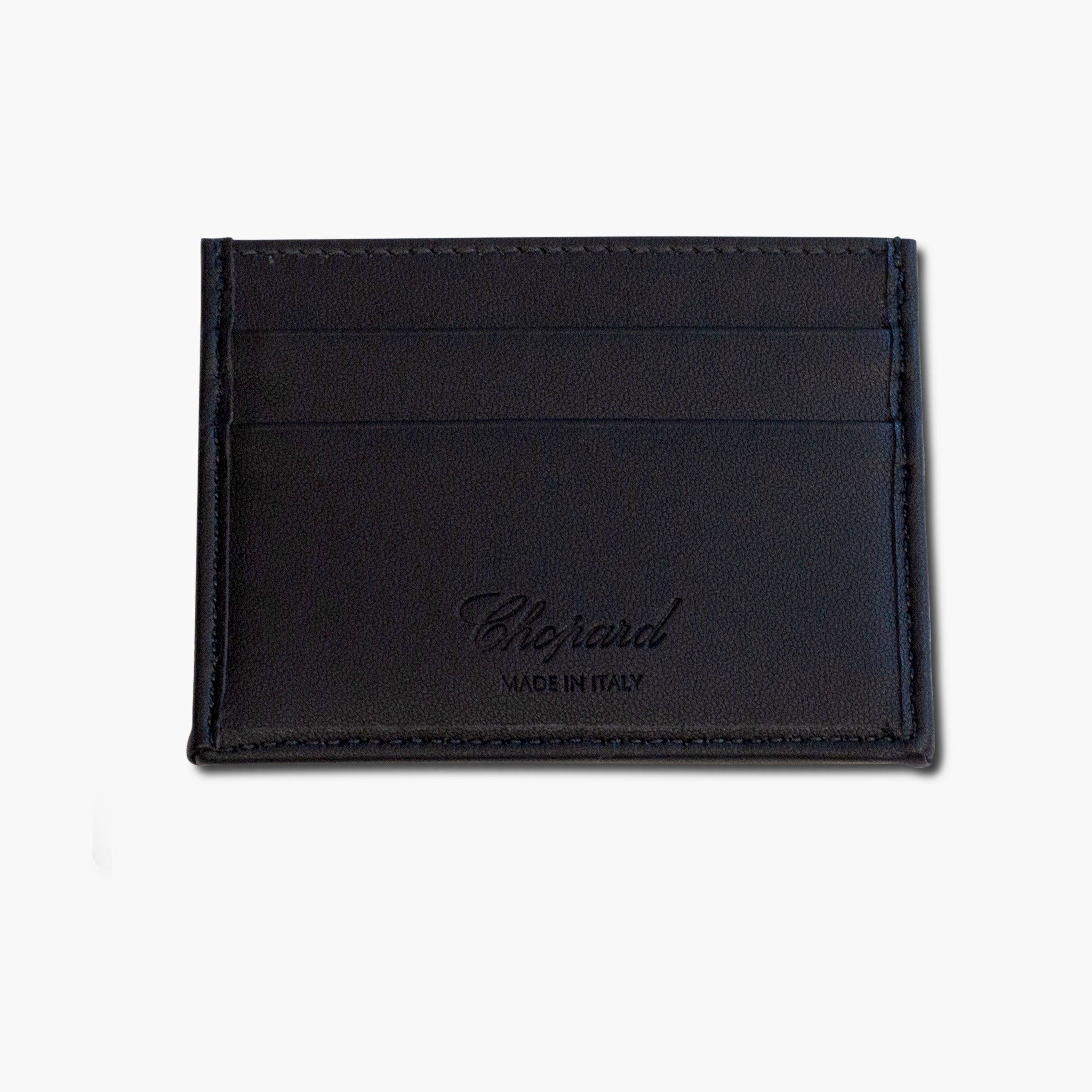Chopard Classic Black Leather/Denim Unisex Card Holder 95015-0527