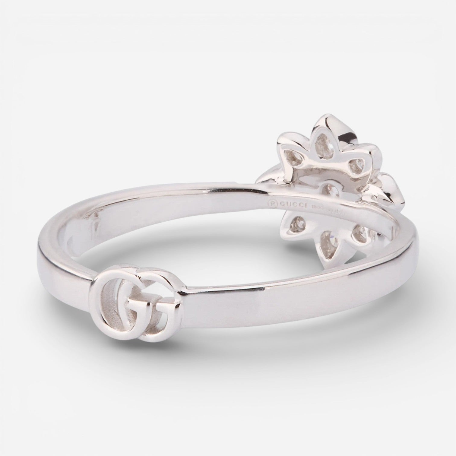 Gucci Flower 18K White Gold Diamond Ring YBC7962170010 - THE SOLIST