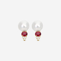 Assael 18K Yellow Gold Diamond, Ruby & Pearl Earrings E5919