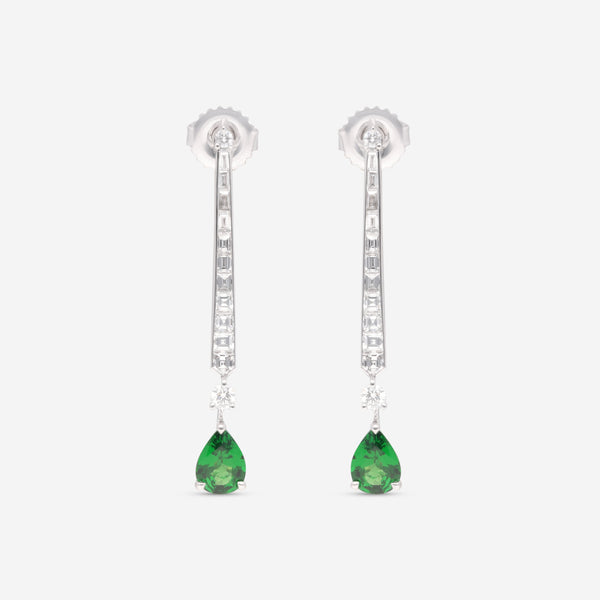 Roberto Coin 18K White Gold Diamond & Green Garnet Earrings 9991204AWERX