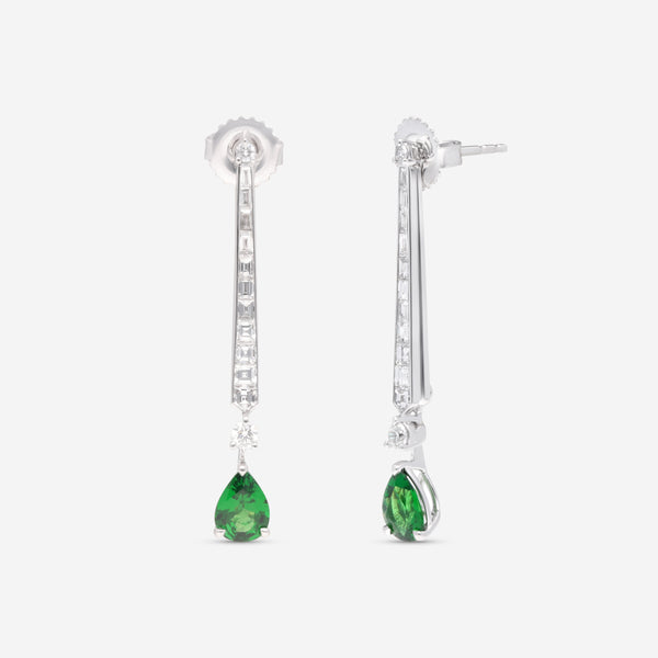 Roberto Coin 18K White Gold Diamond & Green Garnet Earrings 9991204AWERX