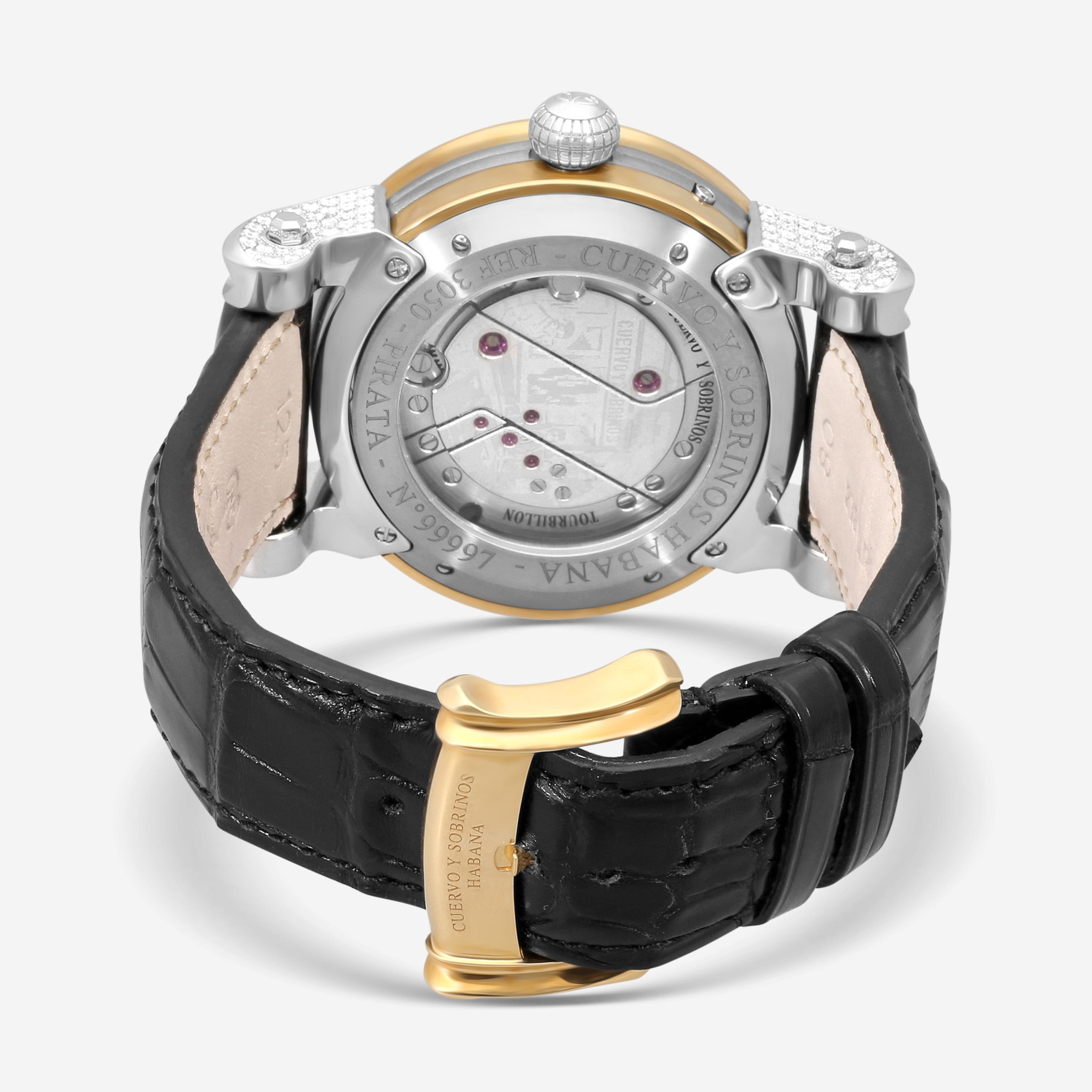 Cuervo y Sobrinos Torpedo 18K Rose Gold Manual Wind Men's Watch 3051.9Z-T