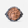 Konstantino Aeolous Sterling Silver & Copper Spinel Greek Coin Ring Sz. 11 DMK2083-374-S11