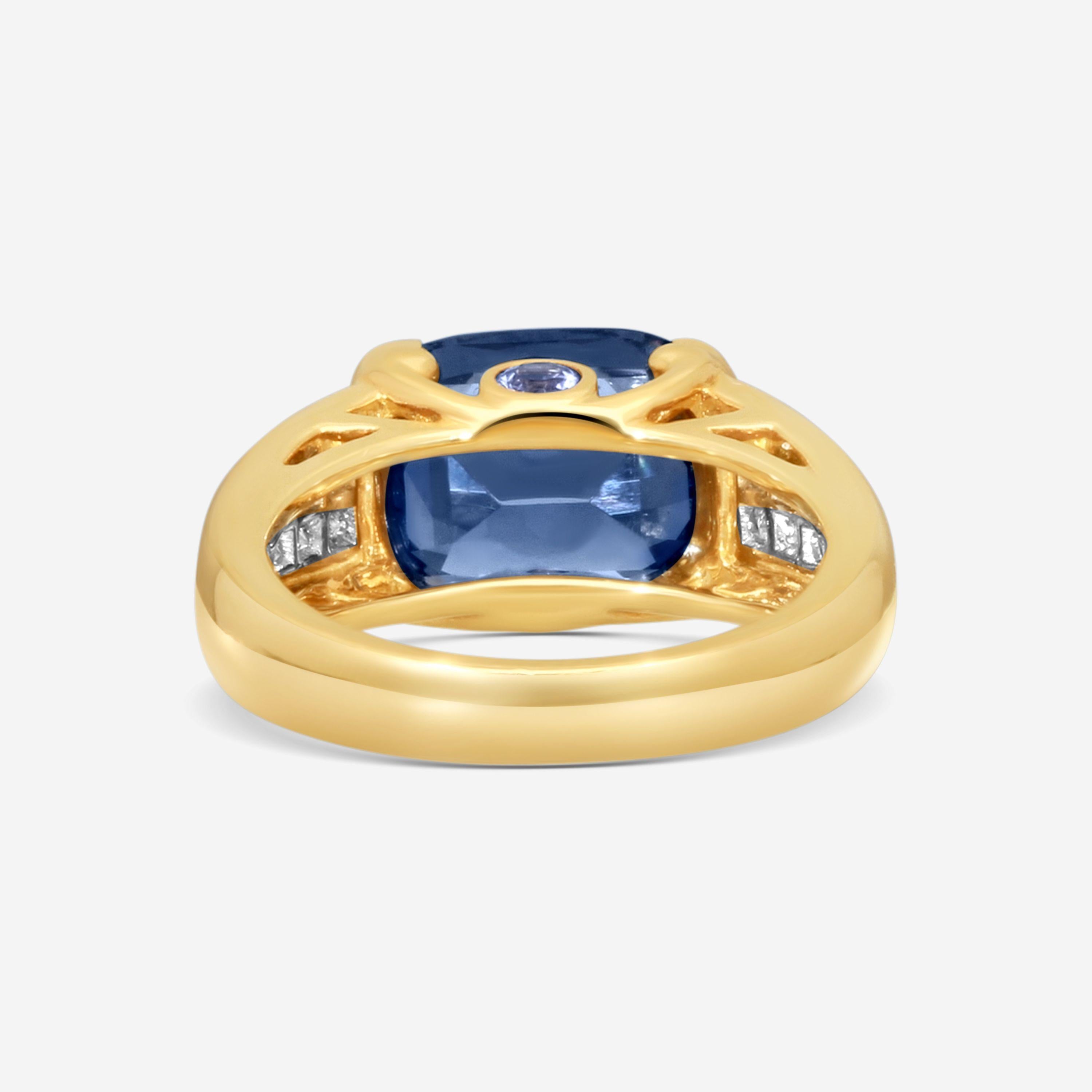 Suna 18K Yellow Gold, Platinum Spinel & Diamond Ring Sz. 6.5 R7319SPIT