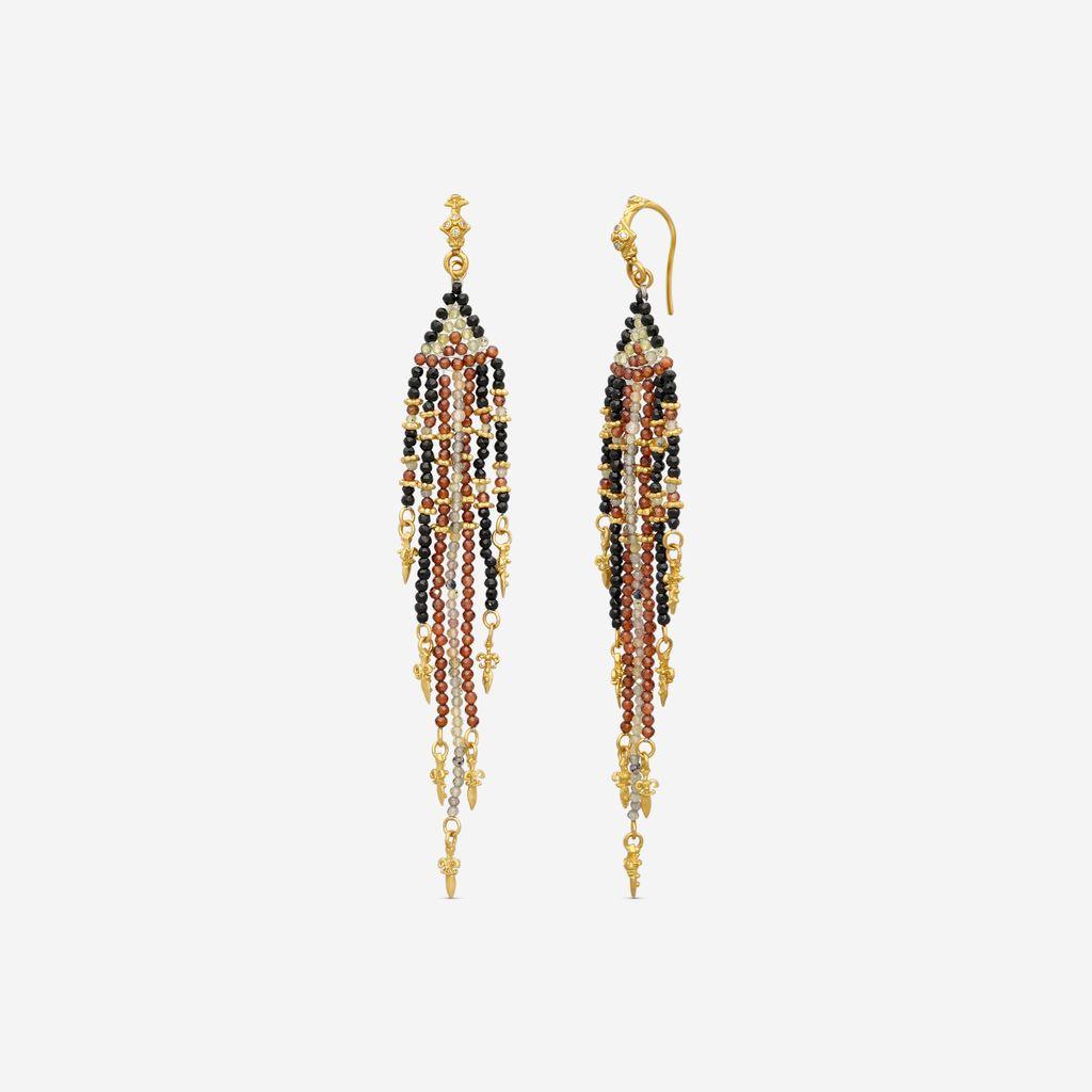 Armenta Feather 18K Yellow Gold Multi-Gemstone Drop Earrings 20024