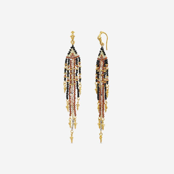 Armenta Feather 18K Yellow Gold Multi-Gemstone Drop Earrings 20024