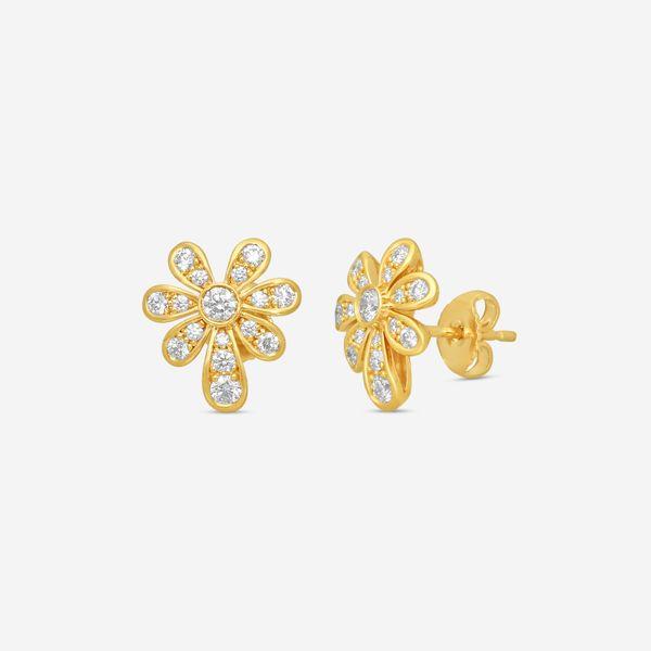 Suna 18K Rose Gold Diamond Flower Earrings E2562PG-C