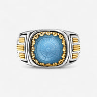 Konstantino Dome Sterling Silver & 18K Yellow Gold Mother of Pearl & Blue Spinel Ring Sz. 7 DKJ973-628-S7 - THE SOLIST