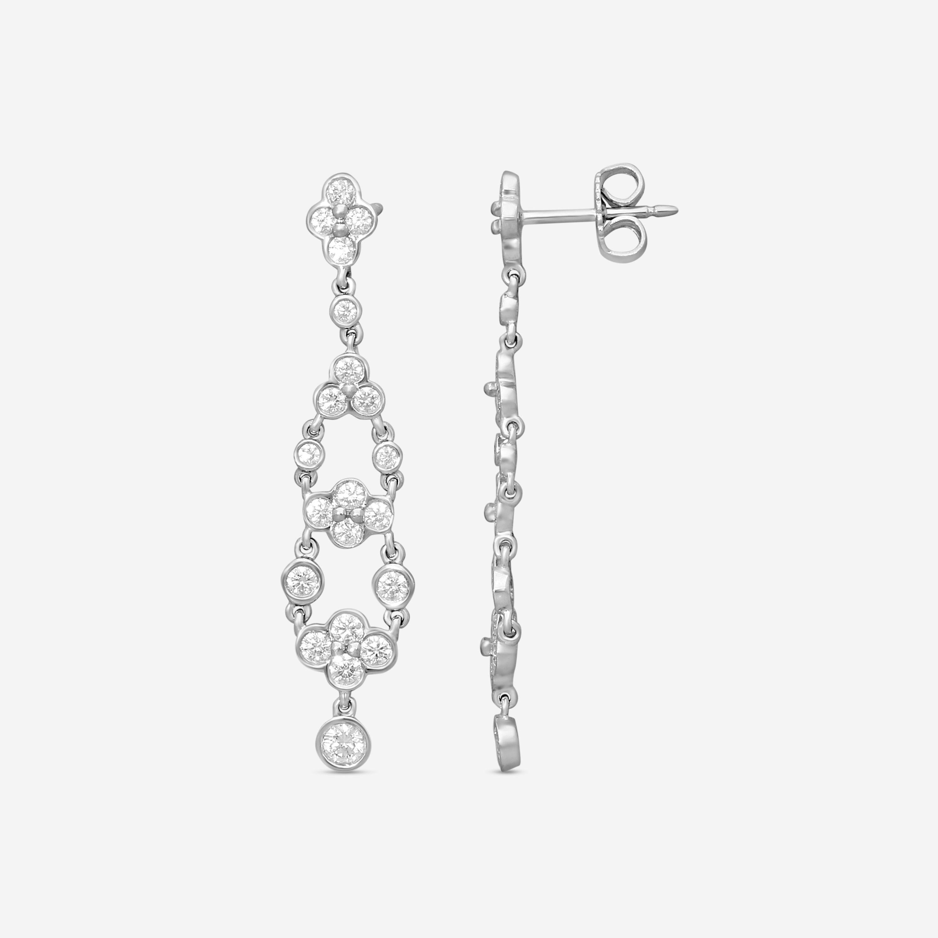 Suna Platinum Diamond Drop Lace Earrings E2420P