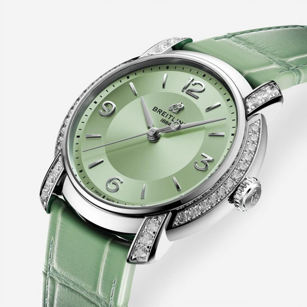 Breitling Premier Stainless Steel Diamond Automatic Ladies Watch A10310671L1P1