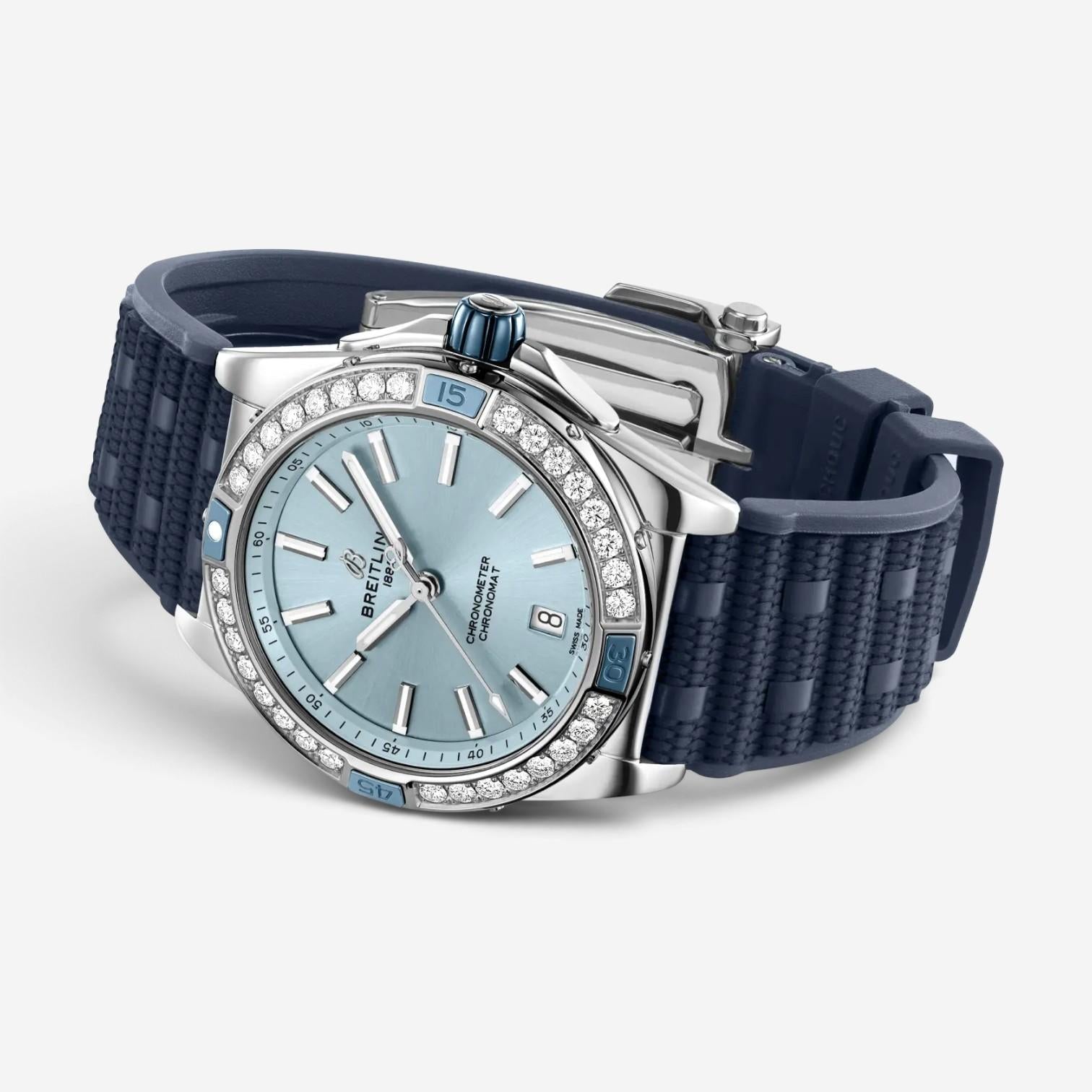 Breitling Super Chronomat Diamond Stainless Steel Automatic Ladies Watch A173565