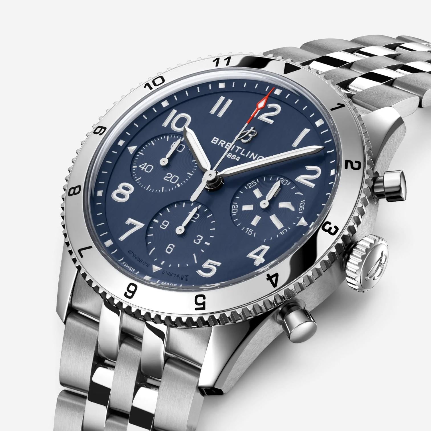 Breitling Classic Avi Chronograph Stainless Steel Automatic Men's Watch A233801A