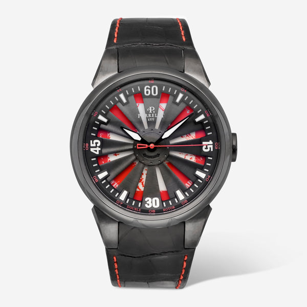 Perrelet Turbine Helvetia Black DLC Stainless Steel Automatic Men's Watch A4037/1
