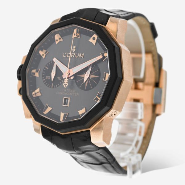 Corum 18k Rose Gold Admiral's Cup Seafender 50mm Chronograph Left Hand Automatic Men's Watch A753/00663