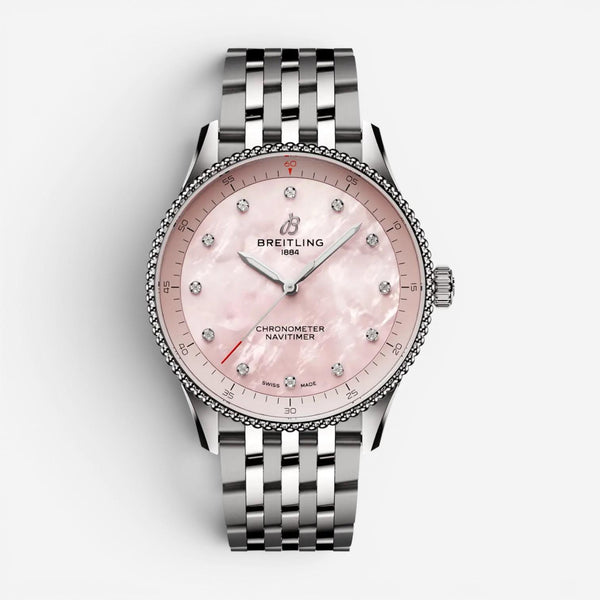 Breitling Navitimer Diamond Stainless Steel Quartz Ladies Watch A77320D91K1A1