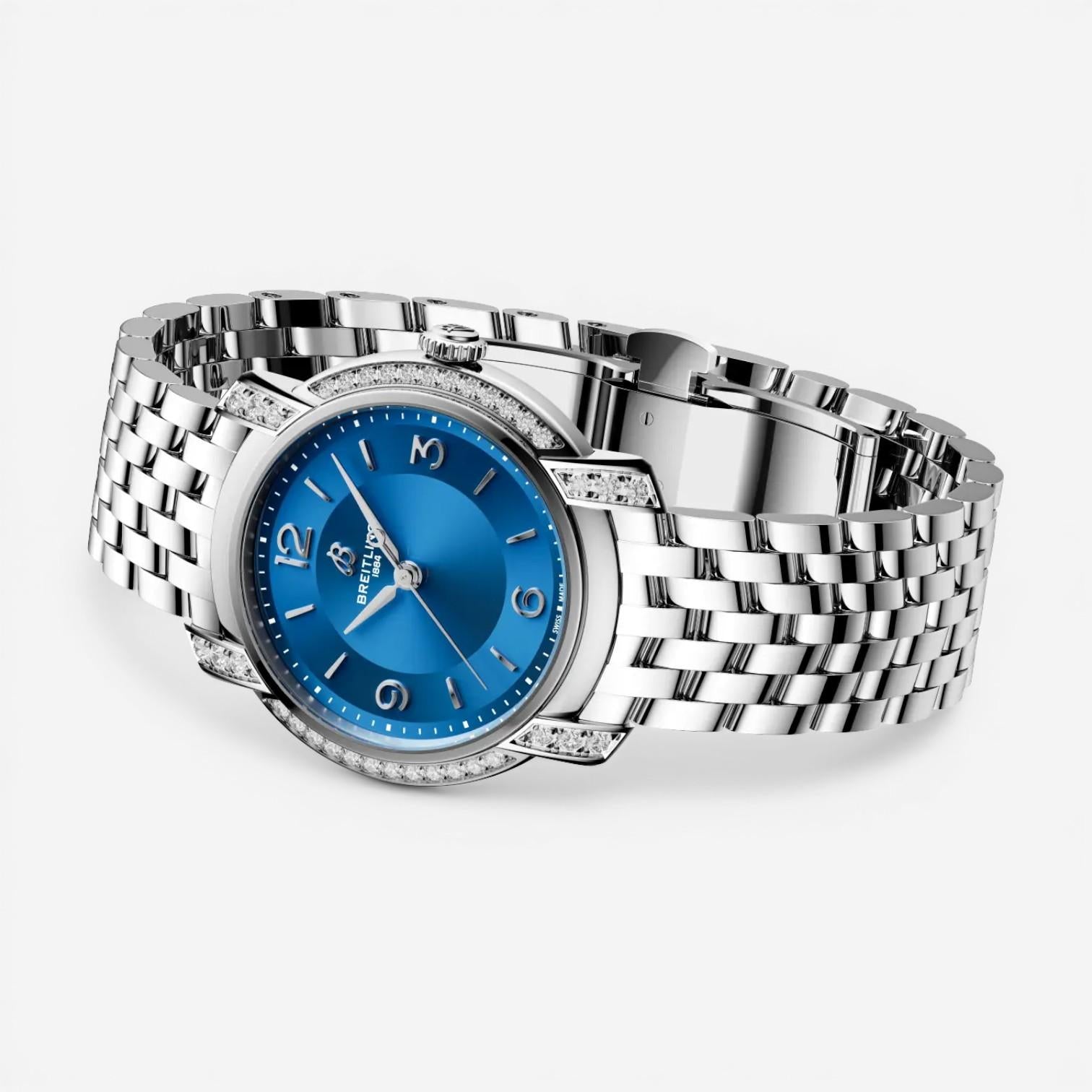 Breitling Premier Stainless Steel Diamond Quartz Ladies Watch A77330671C1A1
