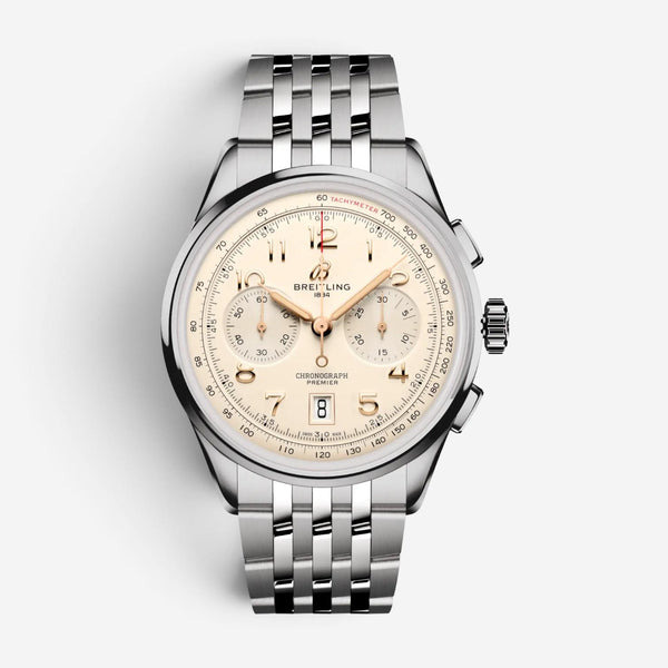 Breitling Premier Chronograph Stainless Steel Automatic Men's Watch AB0145211G1A