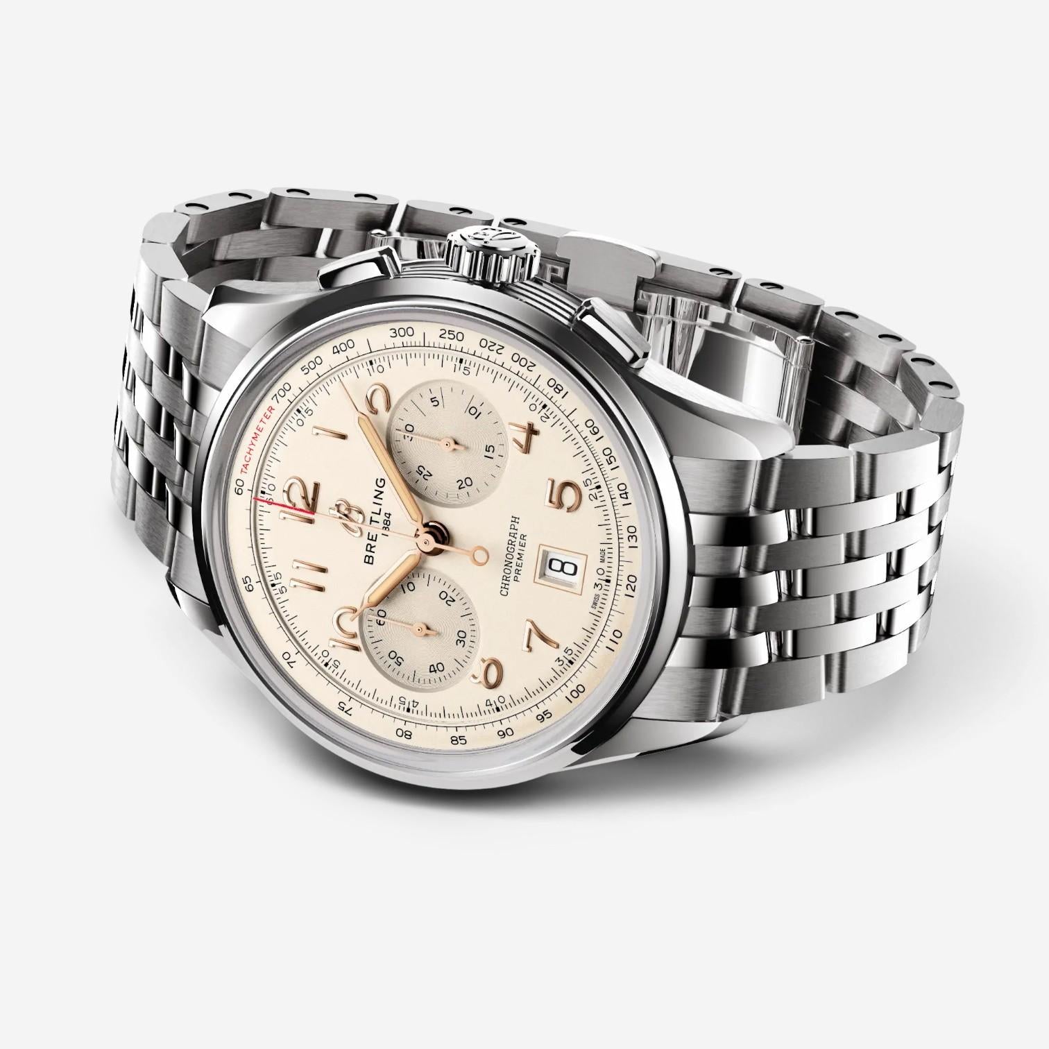 Breitling Premier Chronograph Stainless Steel Automatic Men's Watch AB0145211G1A