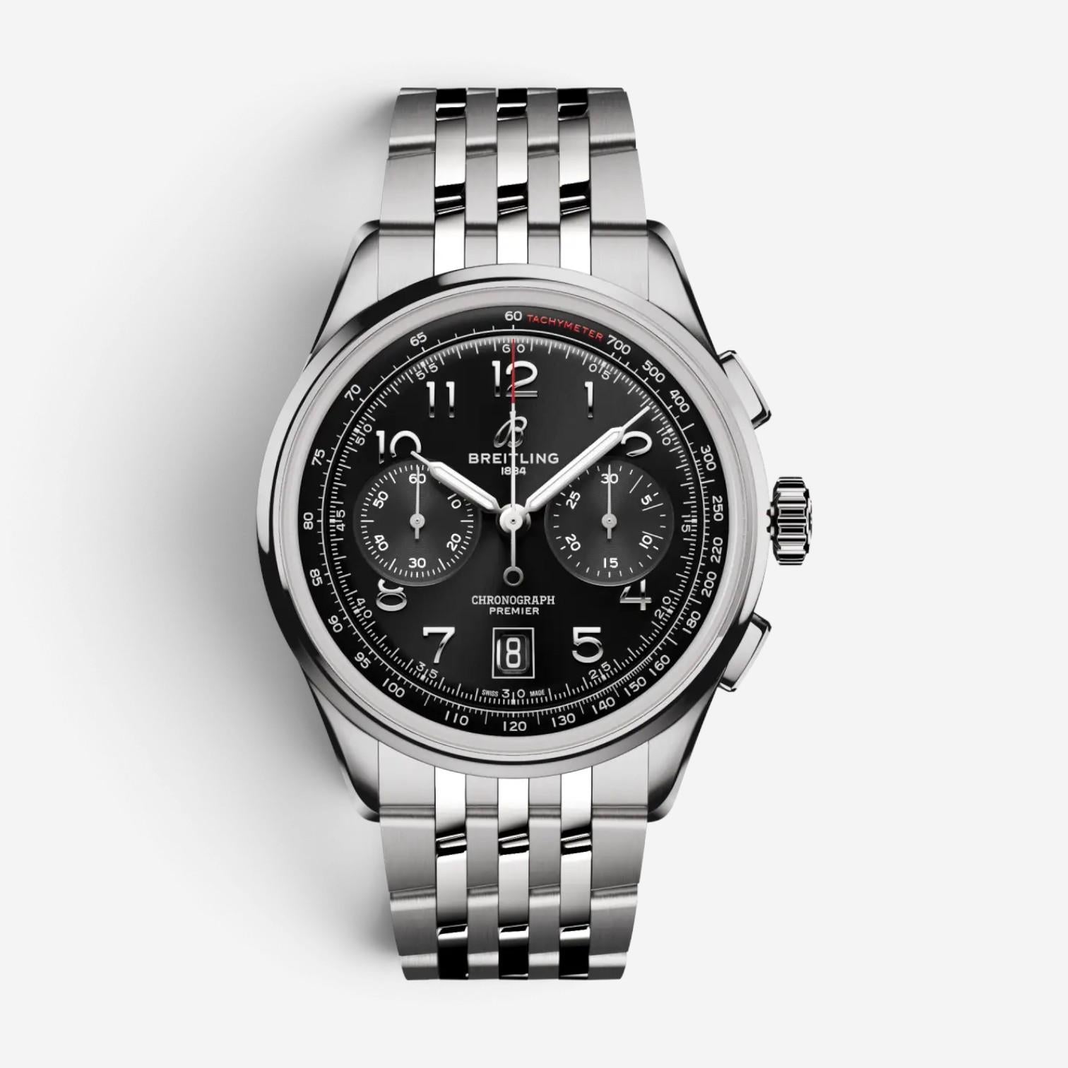 Breitling Premier Chronograph Stainless Steel Automatic Men's Watch AB0145221B1A