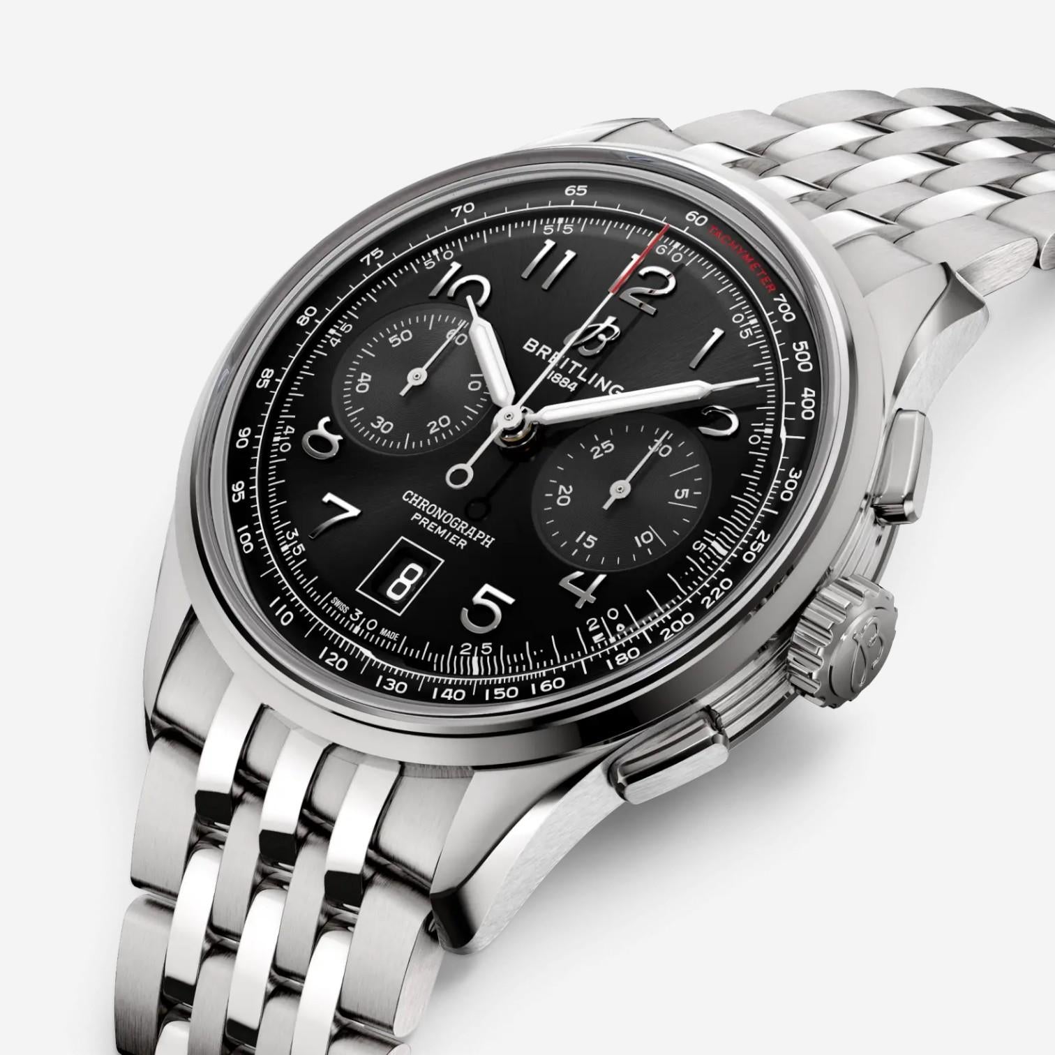Breitling Premier Chronograph Stainless Steel Automatic Men's Watch AB0145221B1A